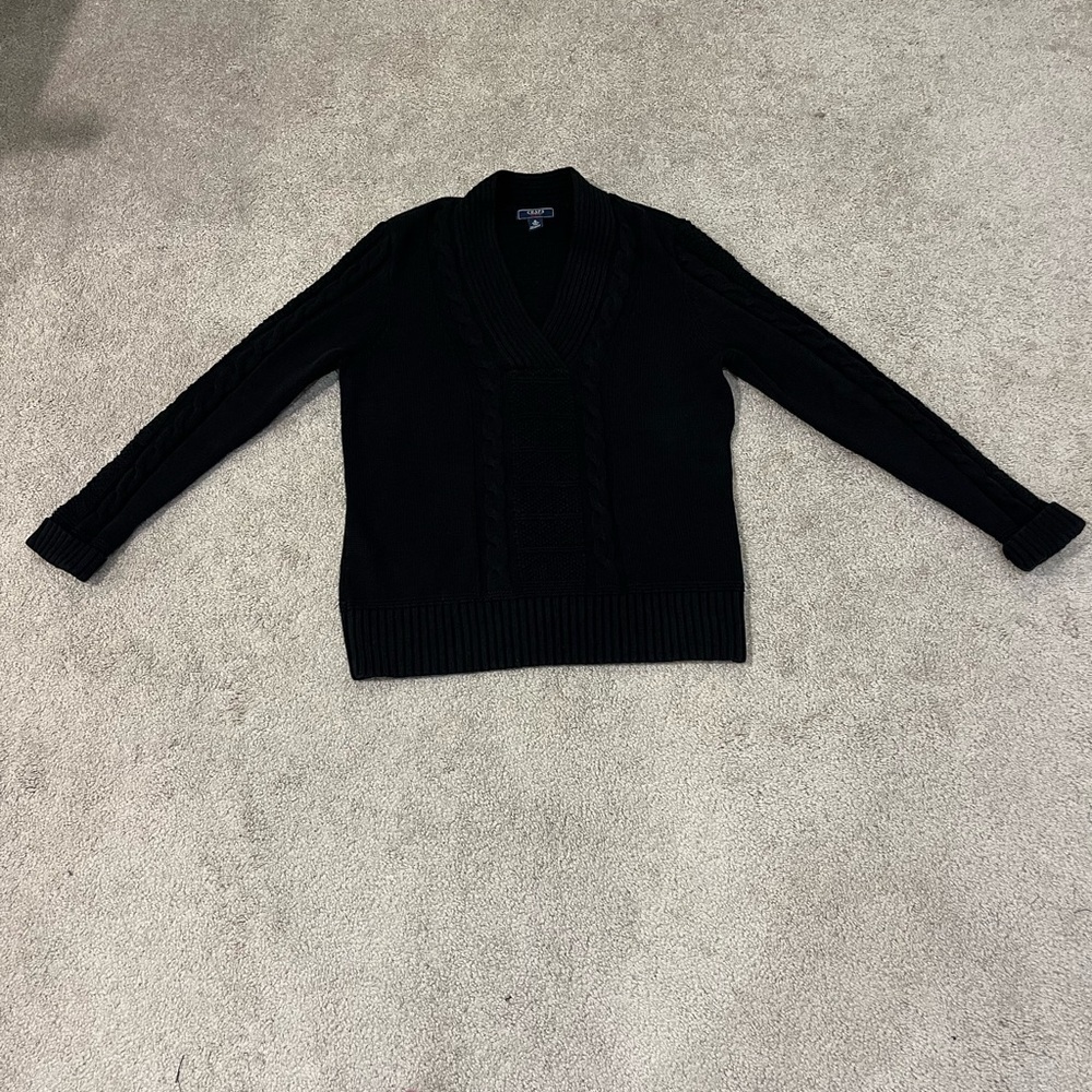 Chaps V-Neck Cable Knit Sweater